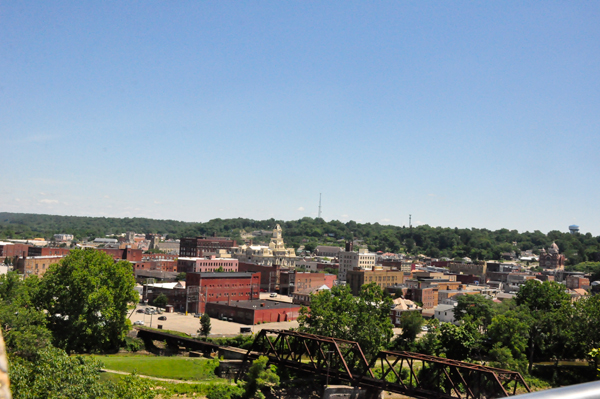 view of Zanesville from Putnam Hill Park overlook