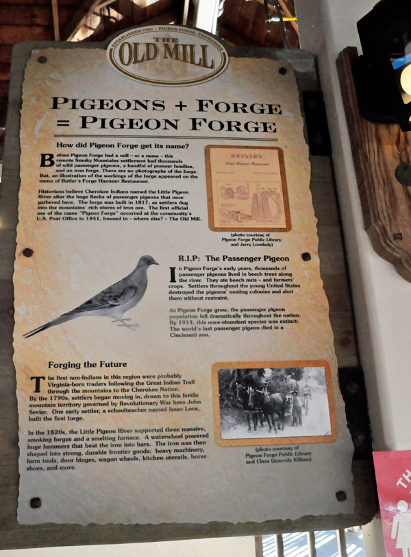 sign - how Pigeon Forge got its name