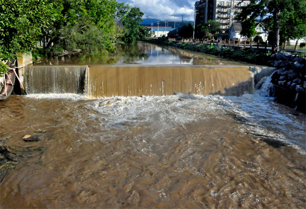 a chocolate dam. at the Old Mill