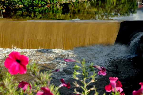 a chocolate dam. at the Old Mill