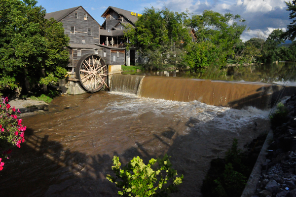 a chocolate dam. at the Old Mill