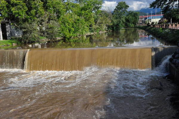 a chocolate dam. at the Old Mill