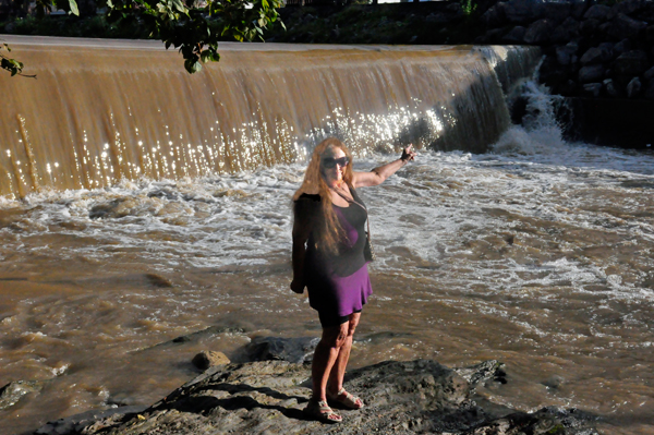 Karen Duquette at the chocolate dam