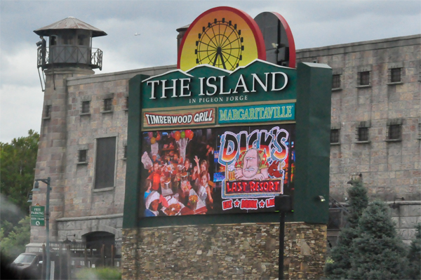 the Island at Pigeon Forge sign
