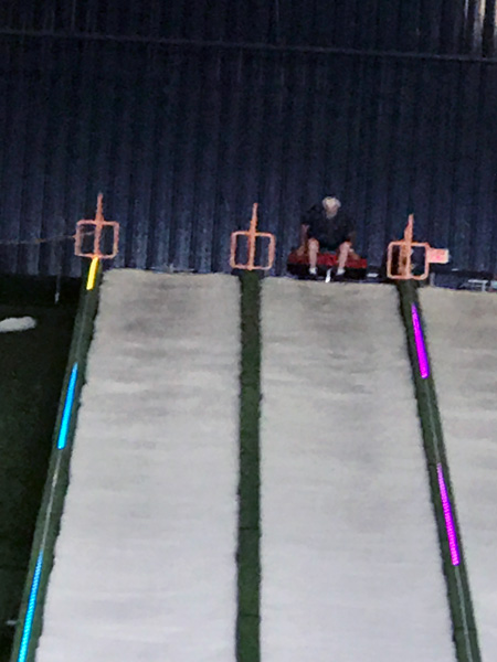 Lee Duquette at the top of the snow slide