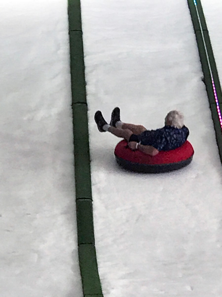 Lee Duquette on the snow slide