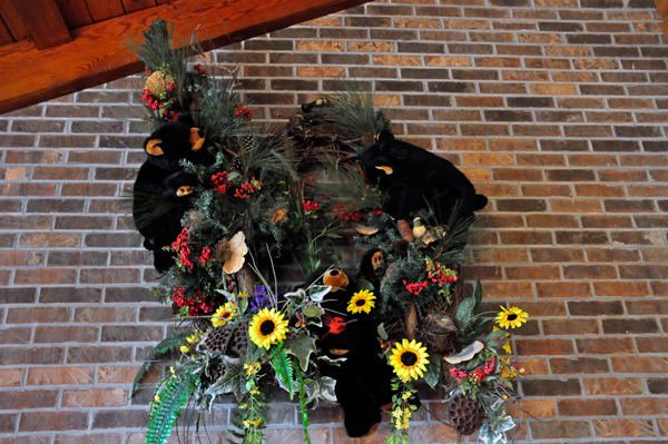 bears and flowers on the wall