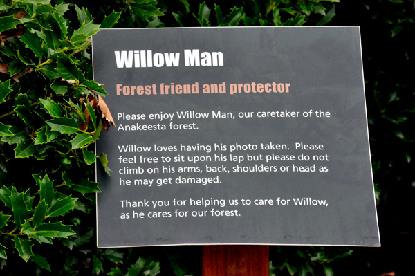 sign about the Willow Man