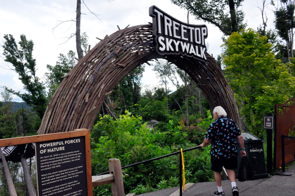 Lee Duquette entering Treetop Skywalk