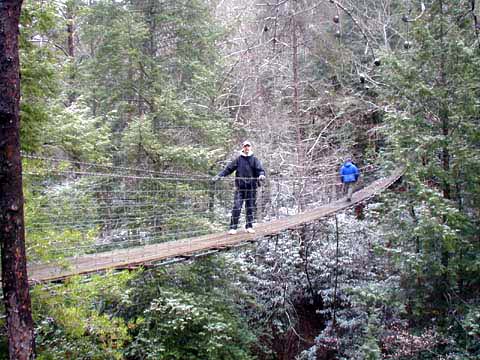 a swinging bridge in Gatlinburt 1978