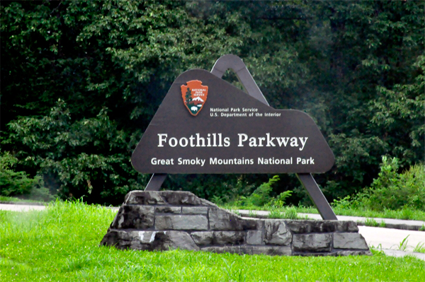 Foothills Parkway sign