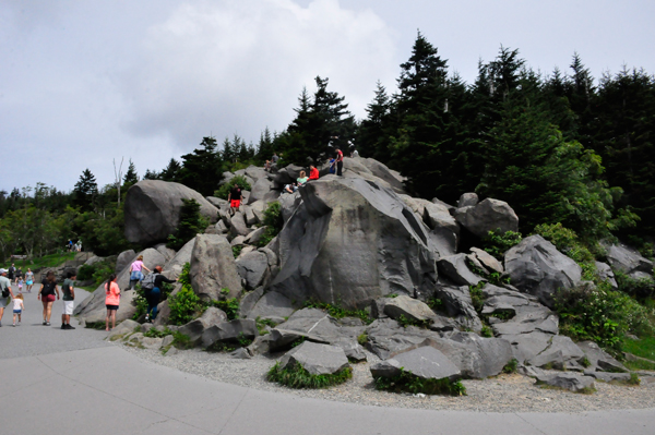 Lots of people on the rocks