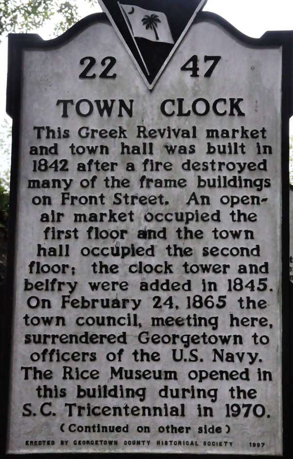 side 1 of town clock sign