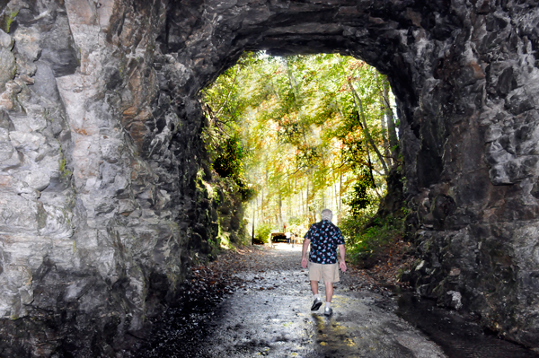 Lee Duquette at the Stumphouse Tunnel exit