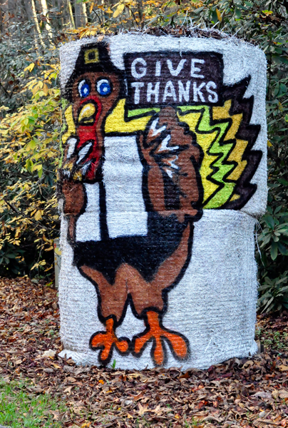 Give Thanks hay bales