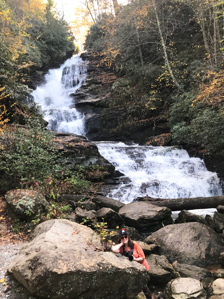 Karen Duquette at Mud Creek Falls