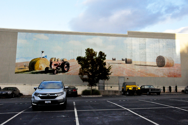 hay bale mural