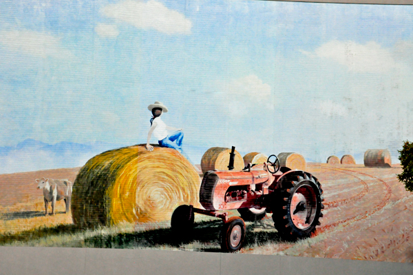 hay bale mural