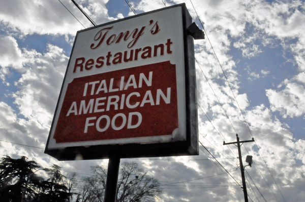 Tony's Restaurant sign