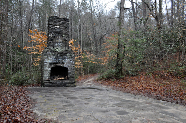 fireplace in the woods