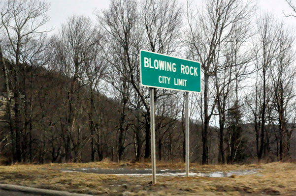 Blowing Rock City Limit Sign