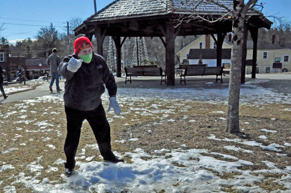 Lee Duquette with a snowball