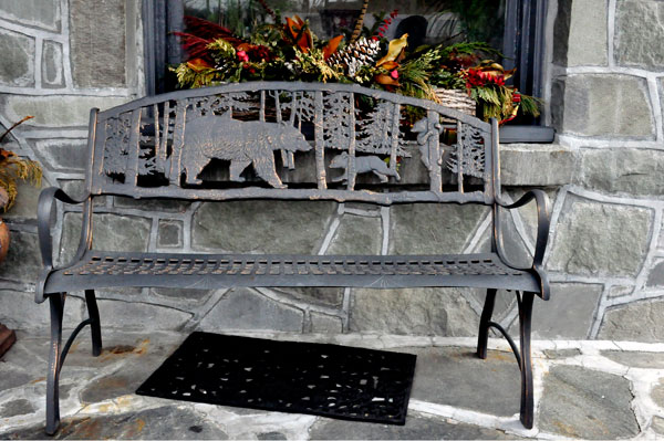 a fancy bench in Blowing Rock