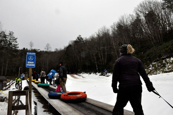 The moving ramp up to the top