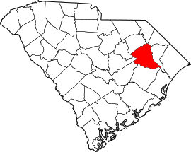 South Carolina map shwoing location of Florence County