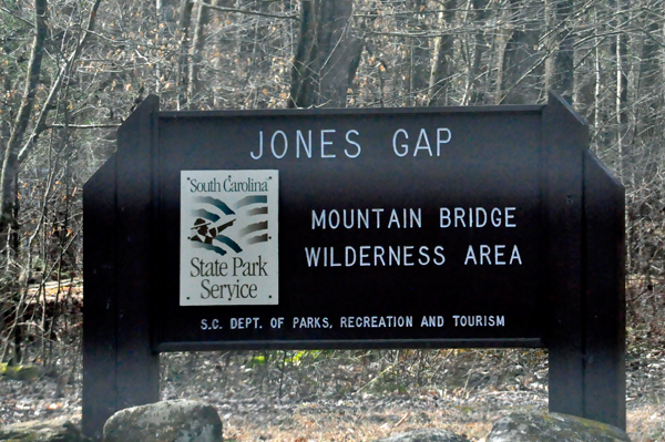 Jones Gap Mountain Bridge Wilderness area sign