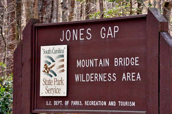 Jones Gap Mountain Bridge Wilderness area sign