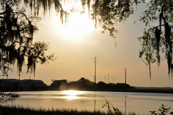 sunset at Gascoigne Bluff Park