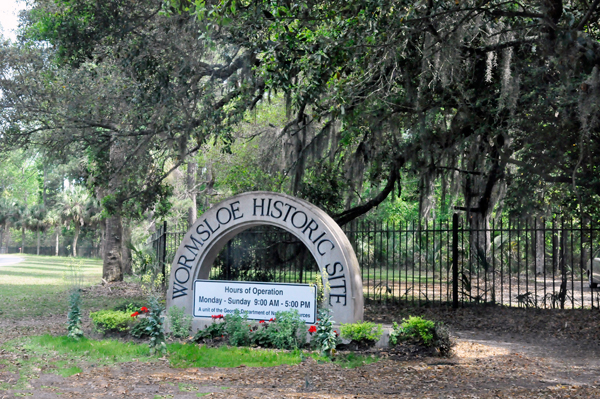 Wormsloe Historic Site entry sign