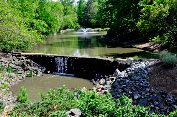small dam and water fountain