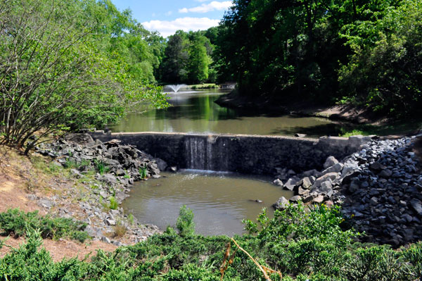 small dam and water fountain