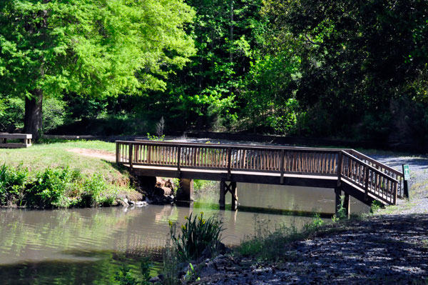 short walk-over bridge.