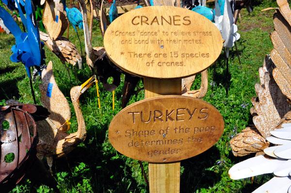 cranes and turkey signs