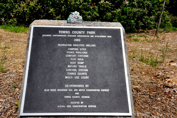 Towns County Park sign