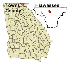 Georgia map ahd Hiawassee  Location map