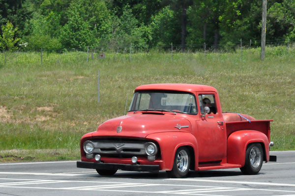 red pickup truck