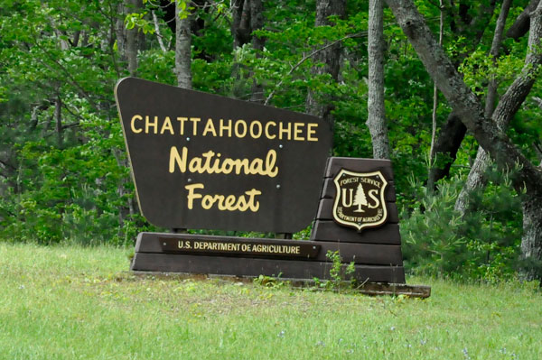 Chattahoochee National Forest sign