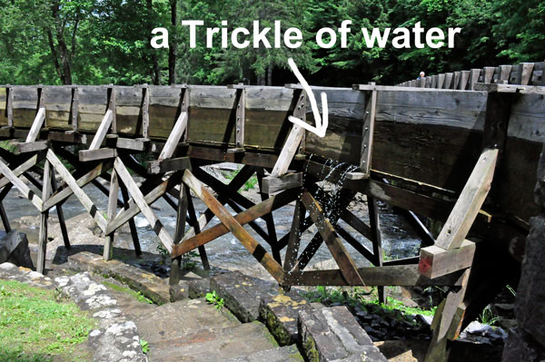 Water trickling down under the bridge