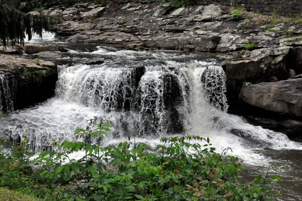 The waterfall that is just below the Glade Creek Grist Mill