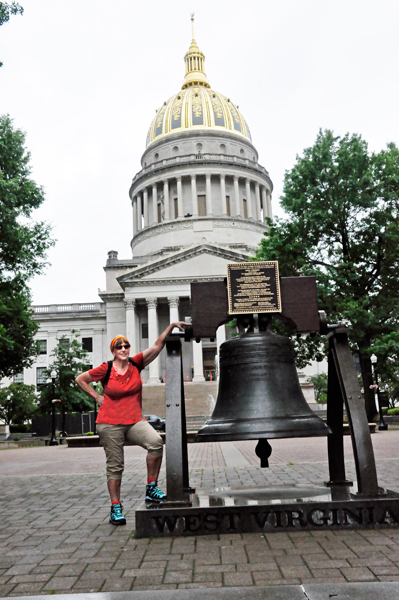 Karen Duquette in front of The WV Capitol Building