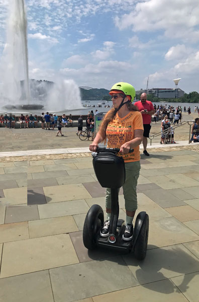 Karen Duquete on the Pittsburgh Segway tour