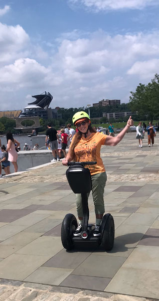 Karen Duquete on the Pittsburgh Segway tour