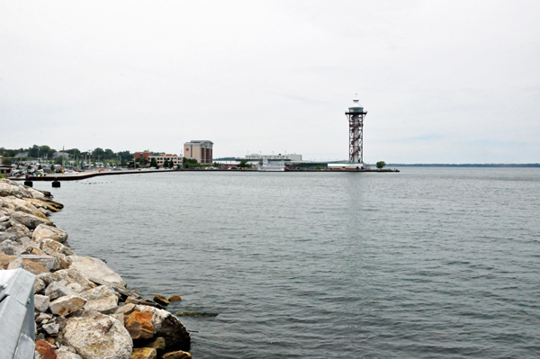 view of of the Bicentenial Tower from Port Erie