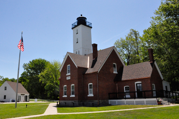 Presque Isle Lighthouse and the U.S.A. Flag