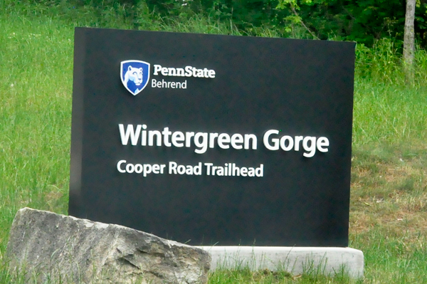 Wintergreen Gorge sign