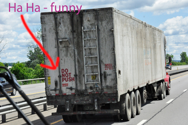 funny sign on a semi